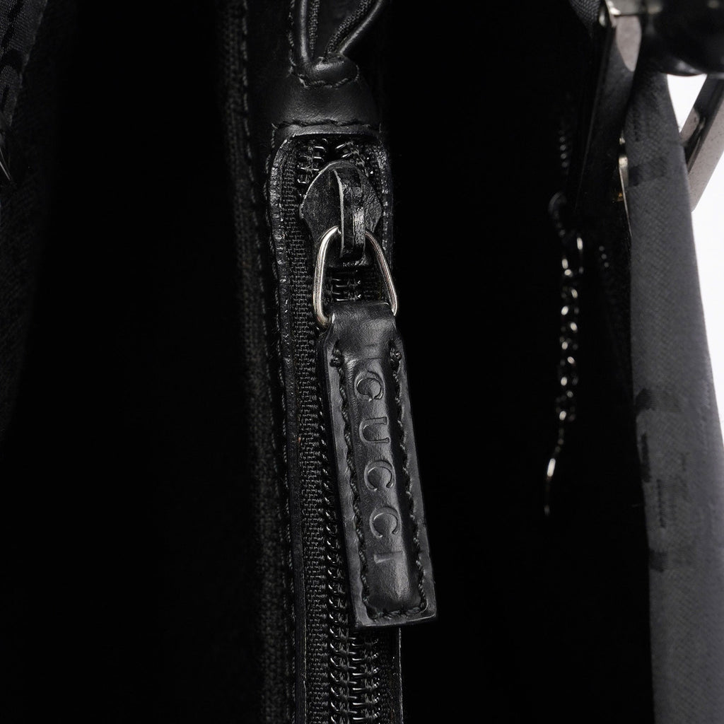Black GG Bamboo Tote