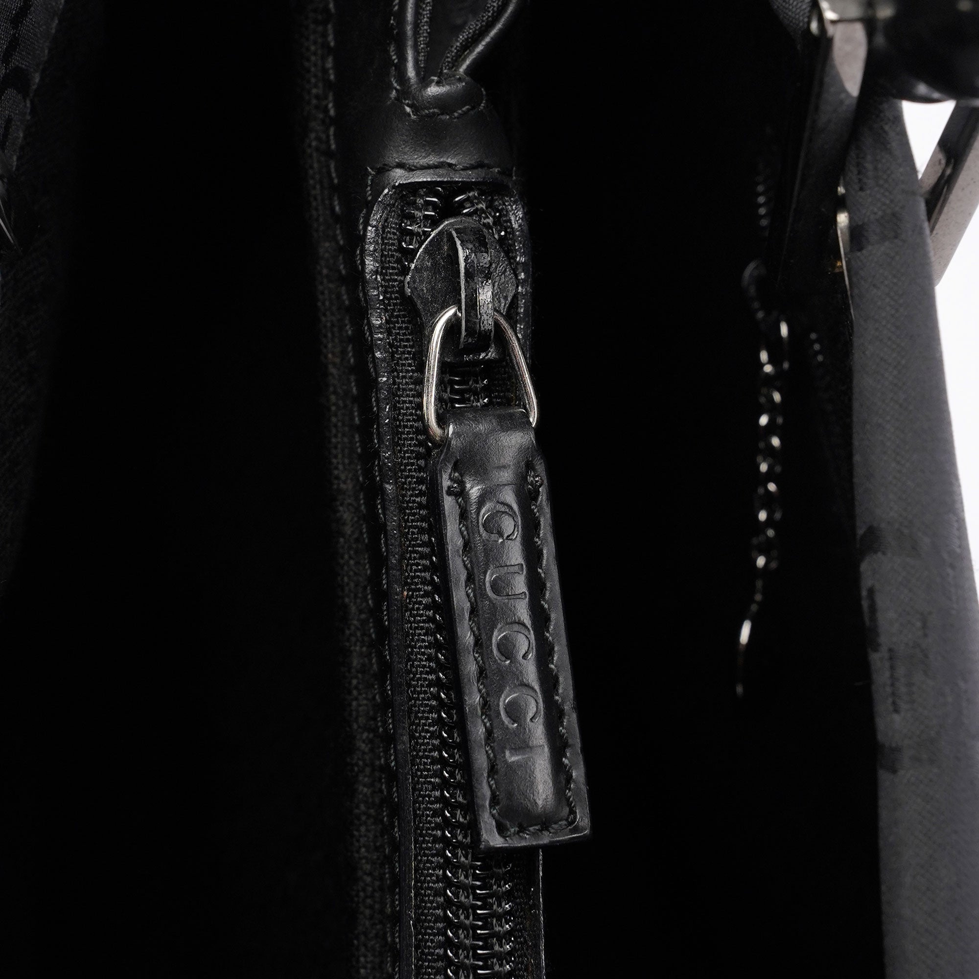 Black GG Bamboo Tote
