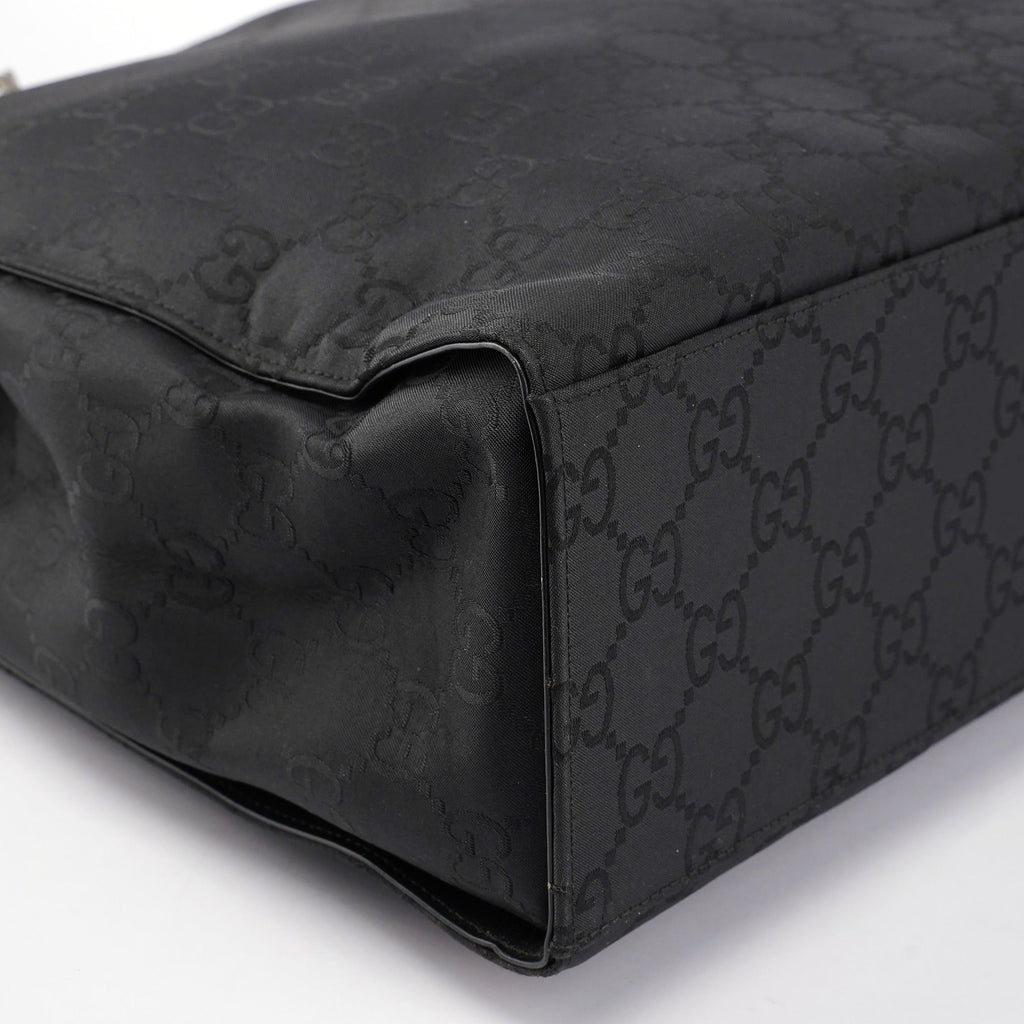 Black GG Bamboo Tote