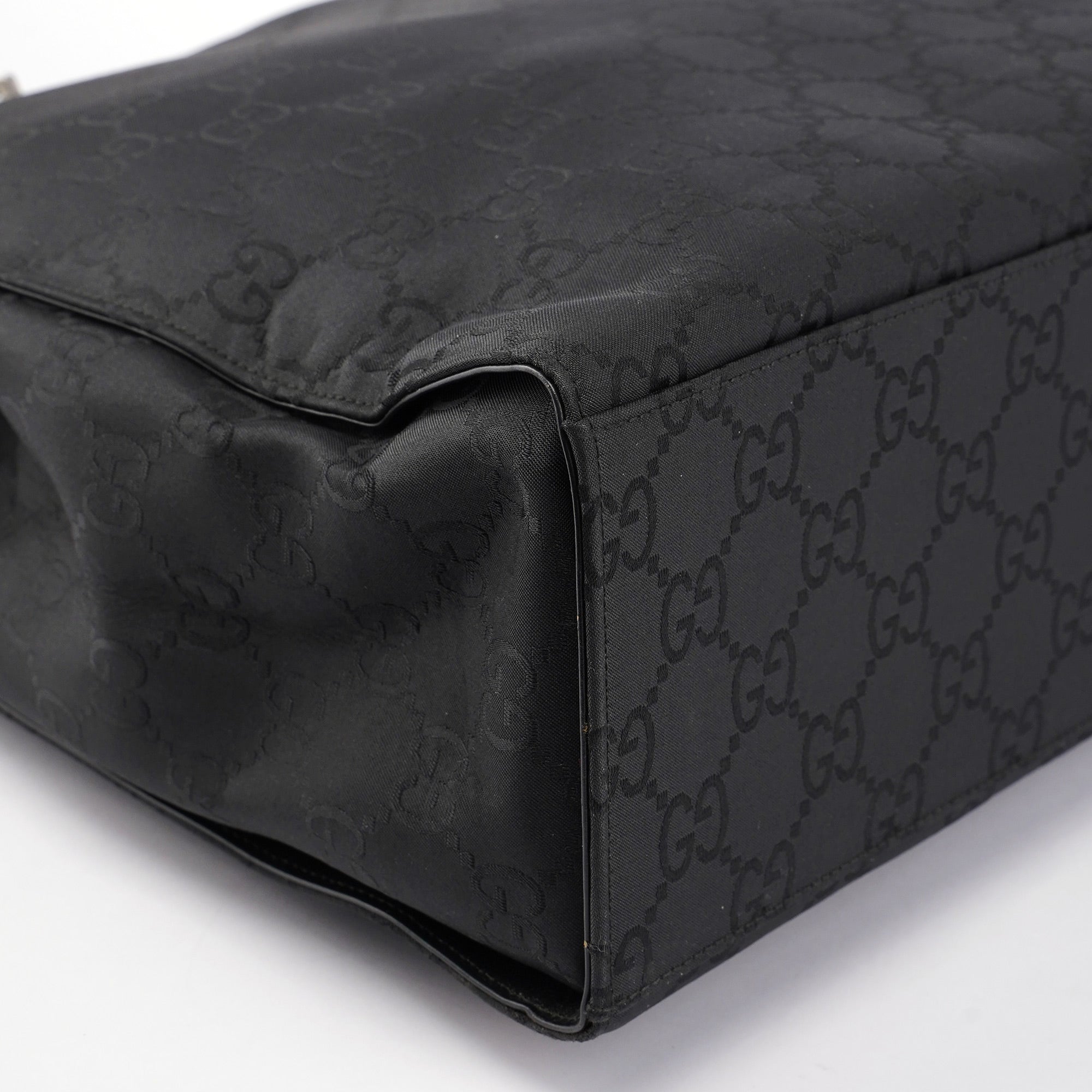 Black GG Bamboo Tote