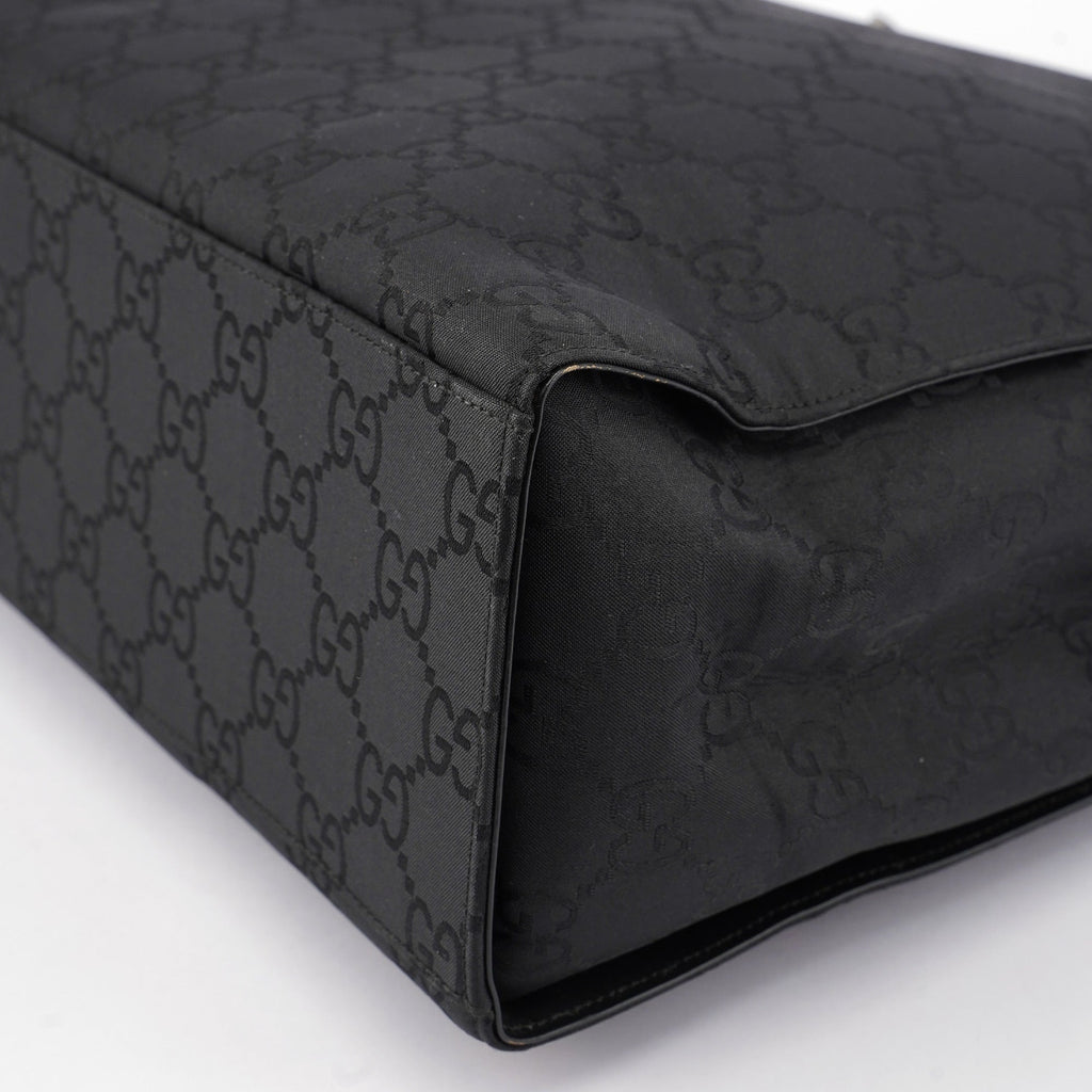 Black GG Bamboo Tote