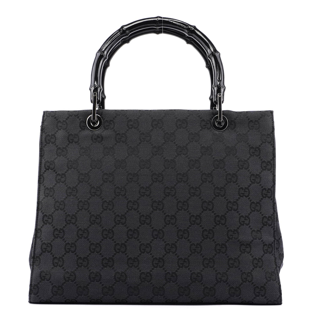 Black GG Bamboo Tote
