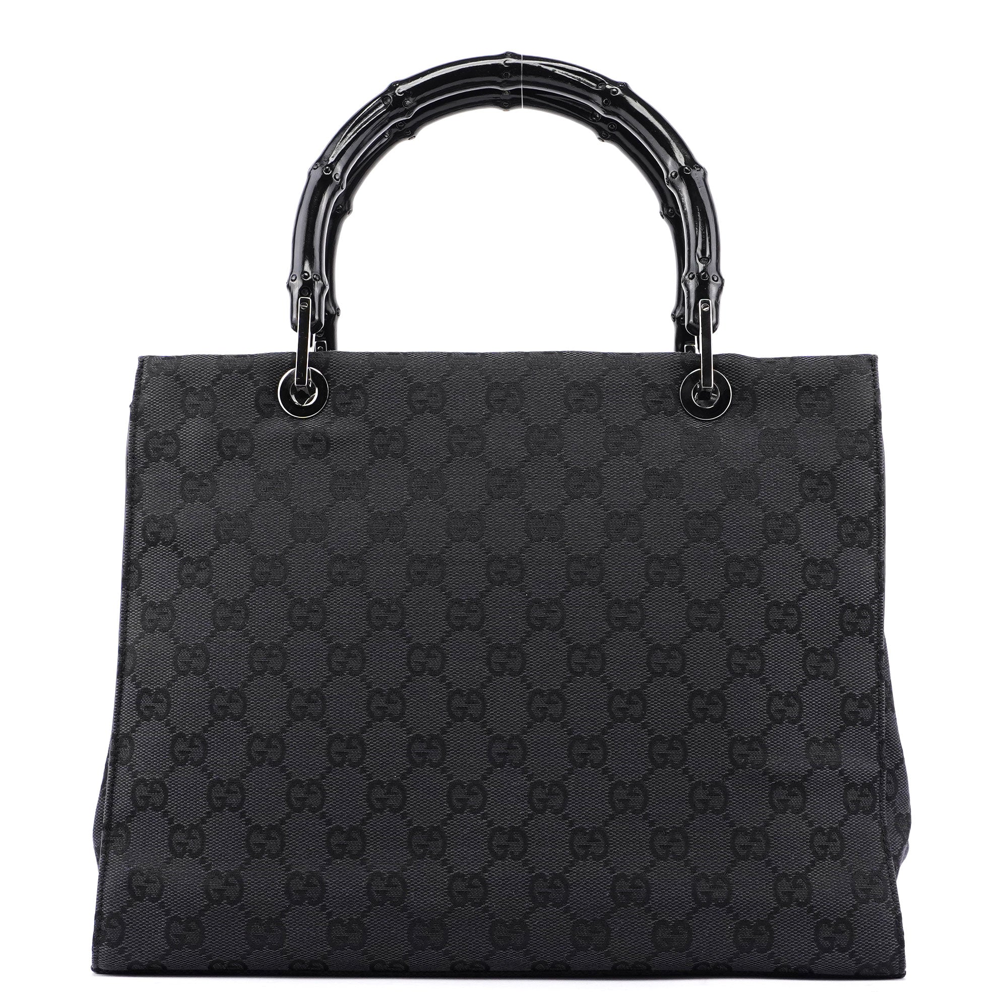 Black GG Bamboo Tote