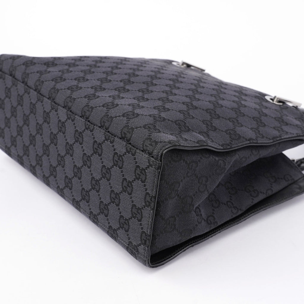 Black GG Bamboo Tote