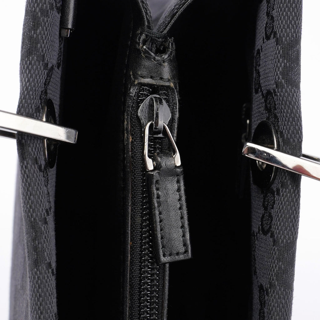 Black GG Bamboo Tote