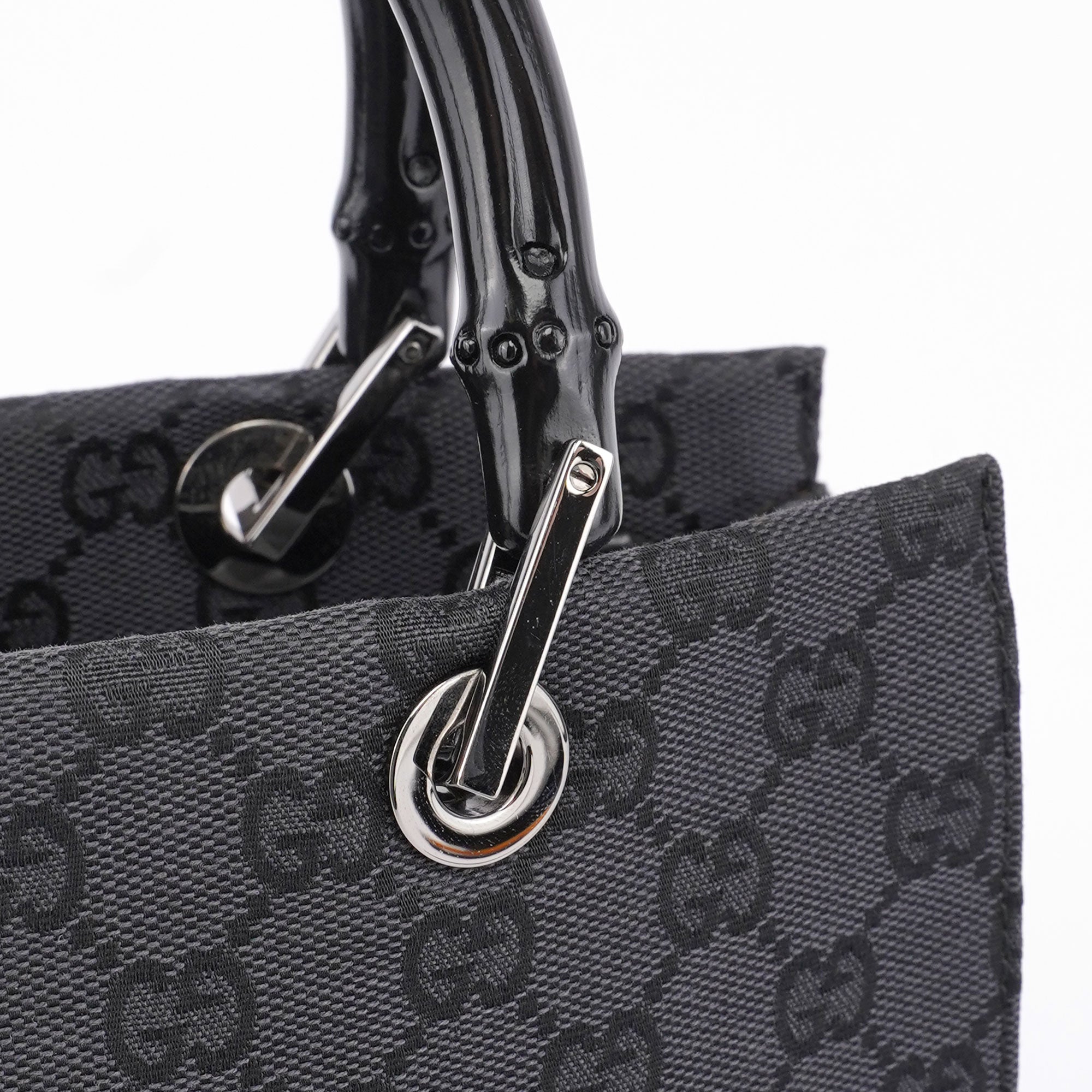 Black GG Bamboo Tote