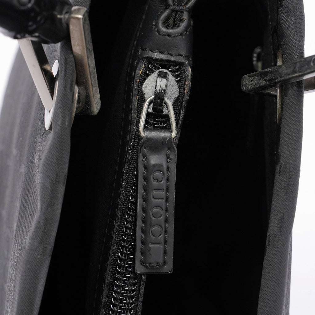 Black GG Bamboo Tote