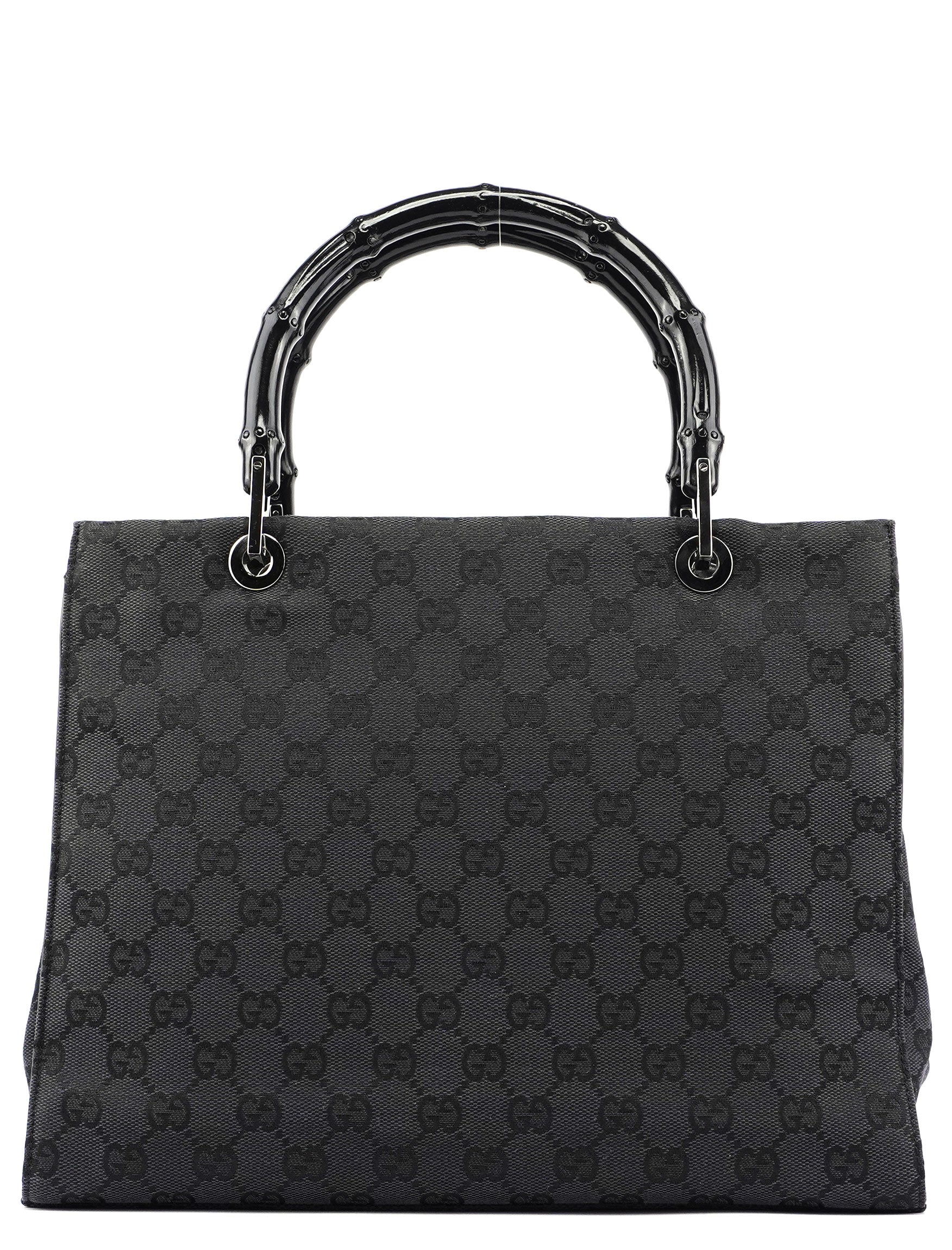 Black GG Bamboo Tote