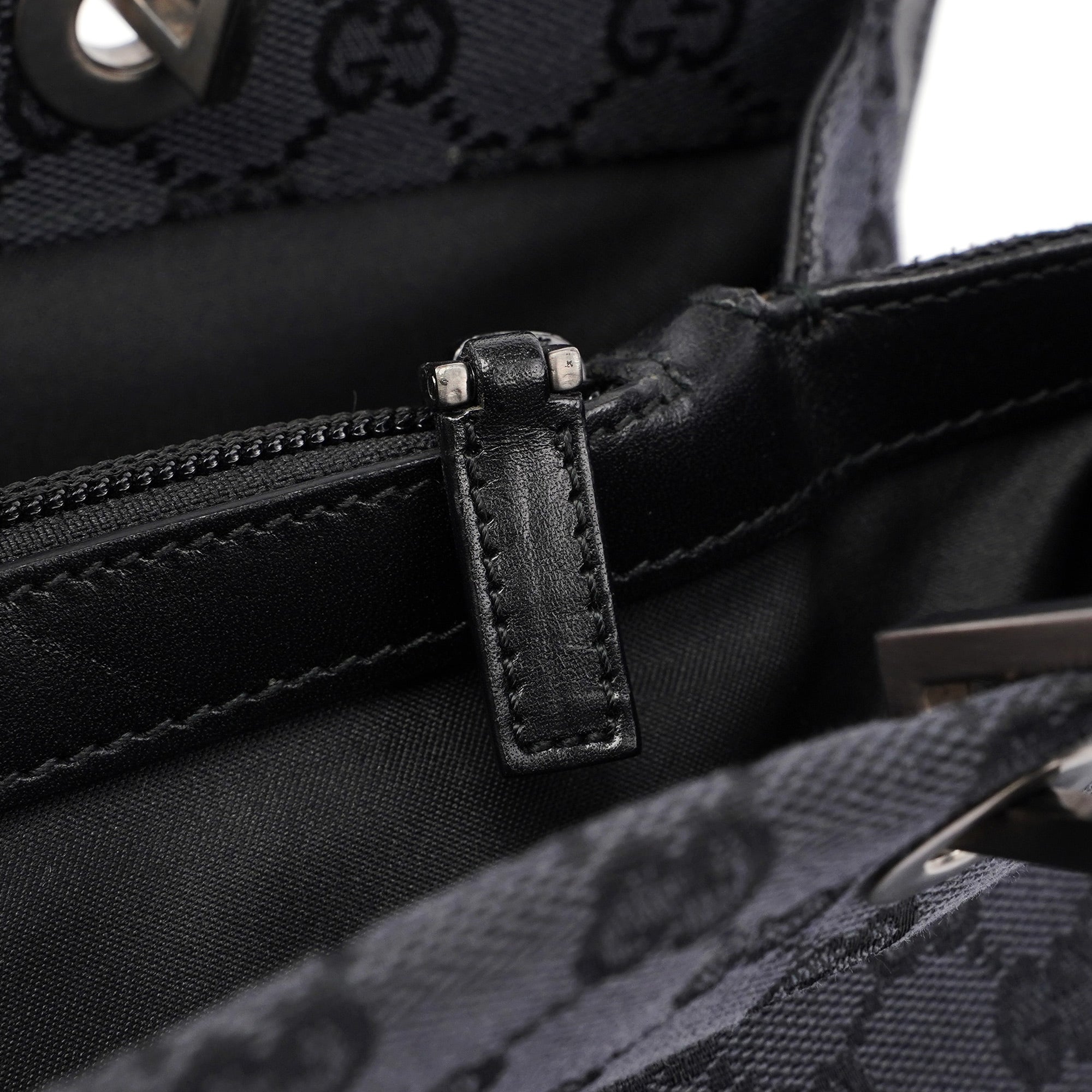 Black GG Bamboo Tote