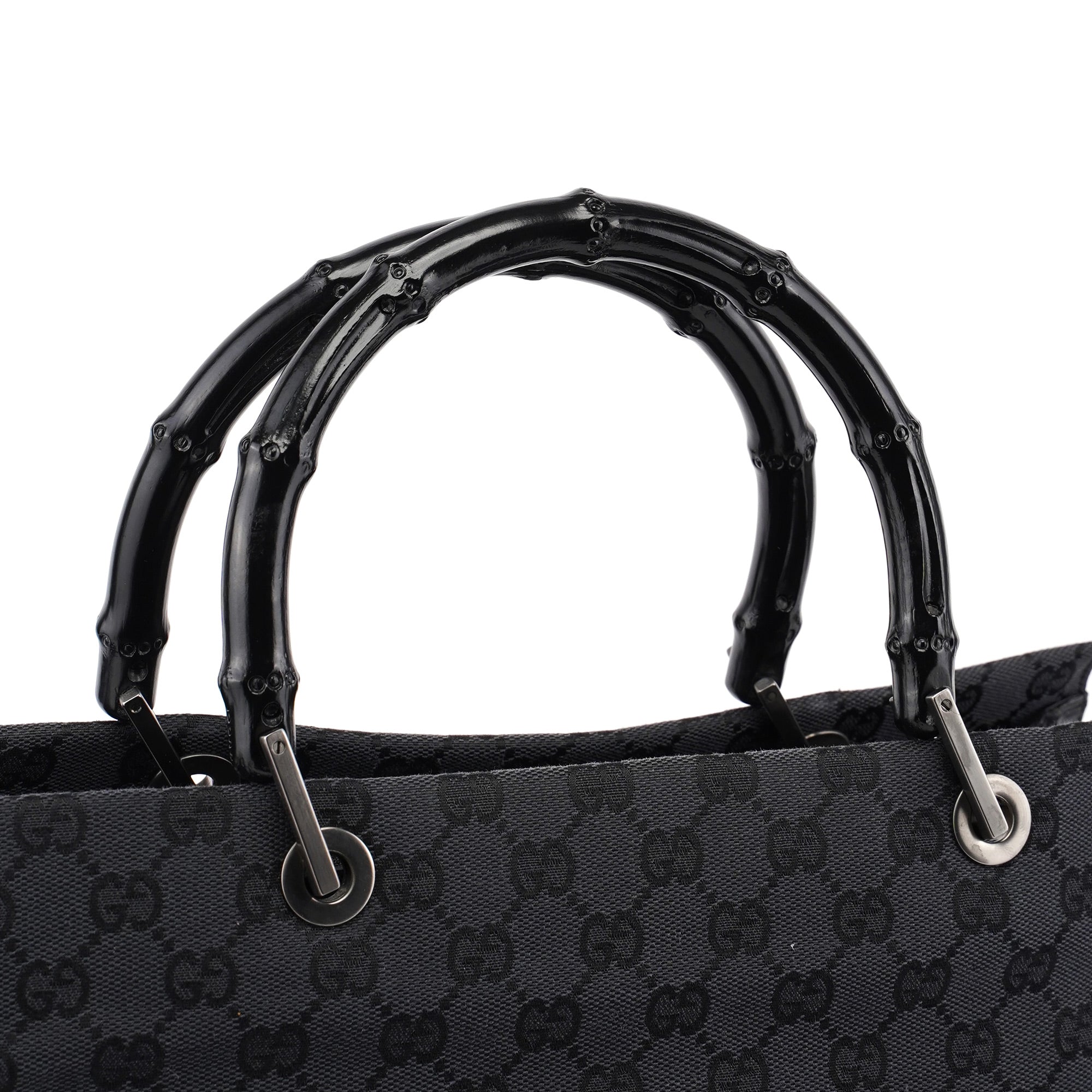 Black GG Bamboo Tote