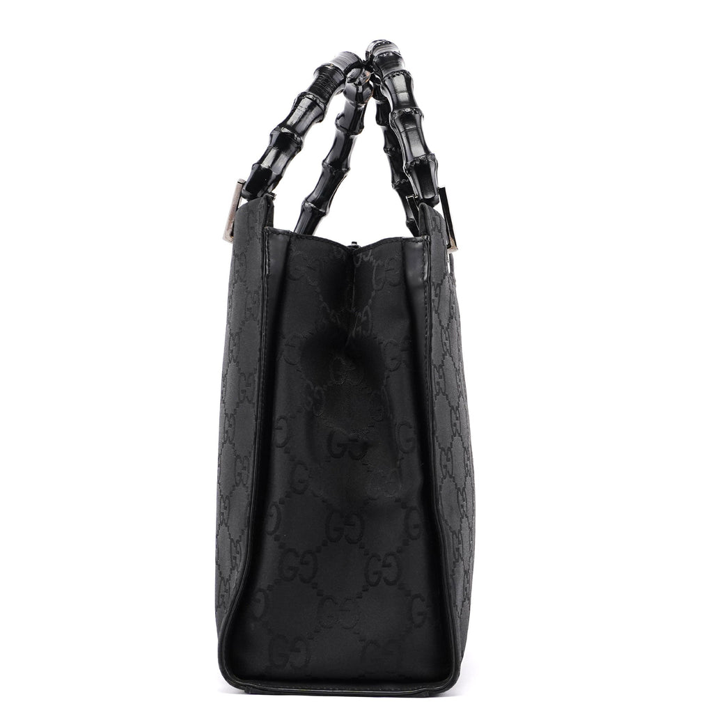 Black GG Bamboo Tote