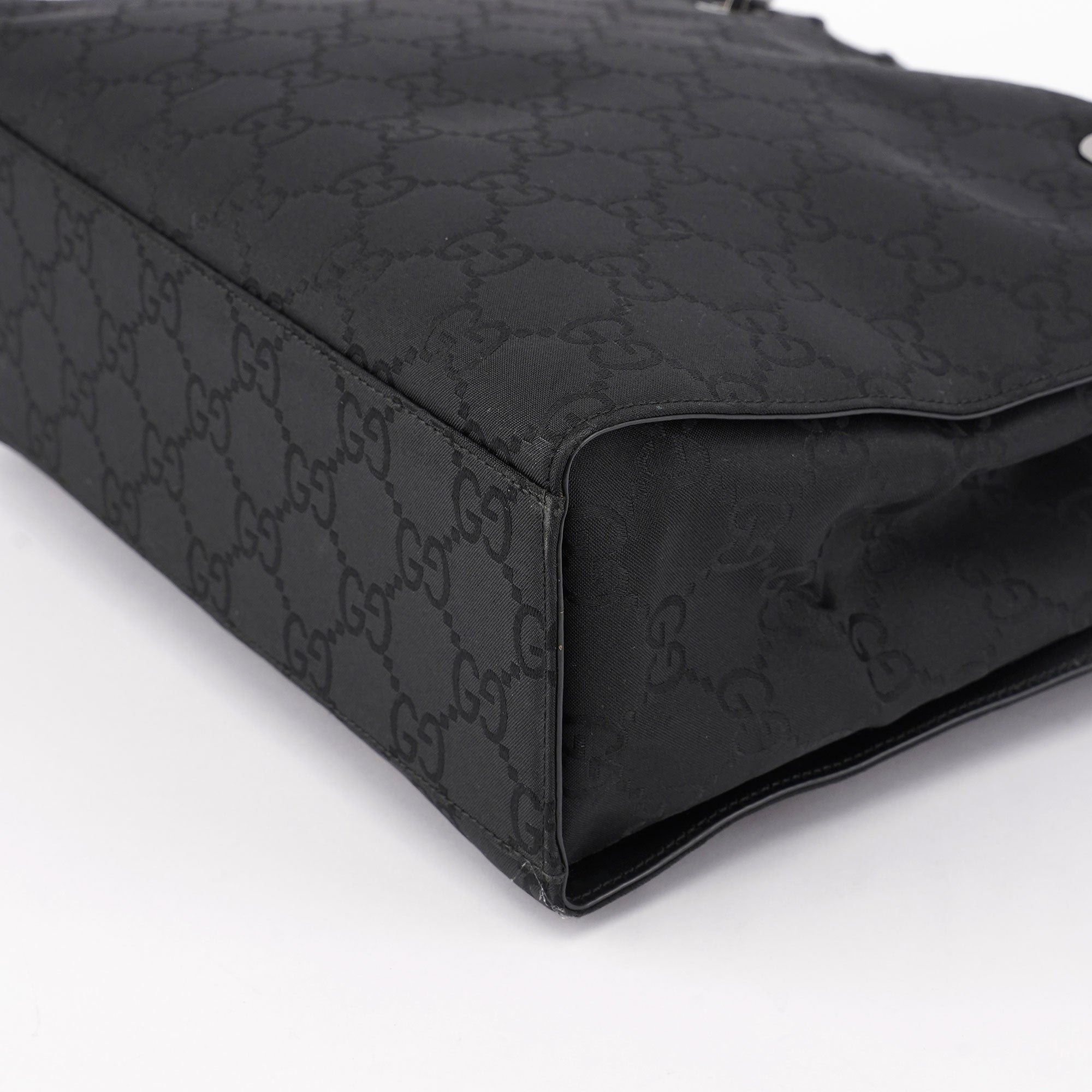 Black GG Bamboo Tote