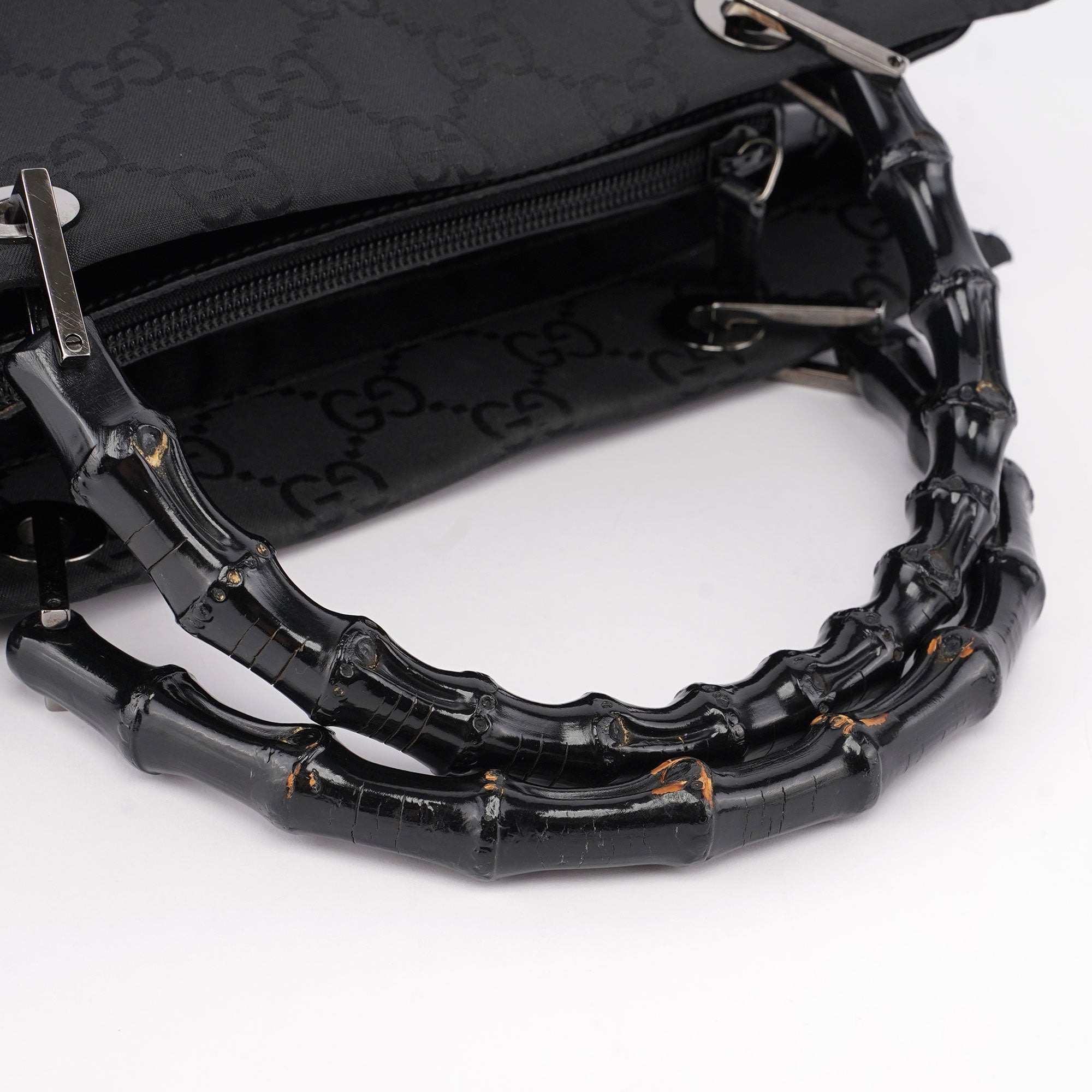 Black GG Bamboo Tote