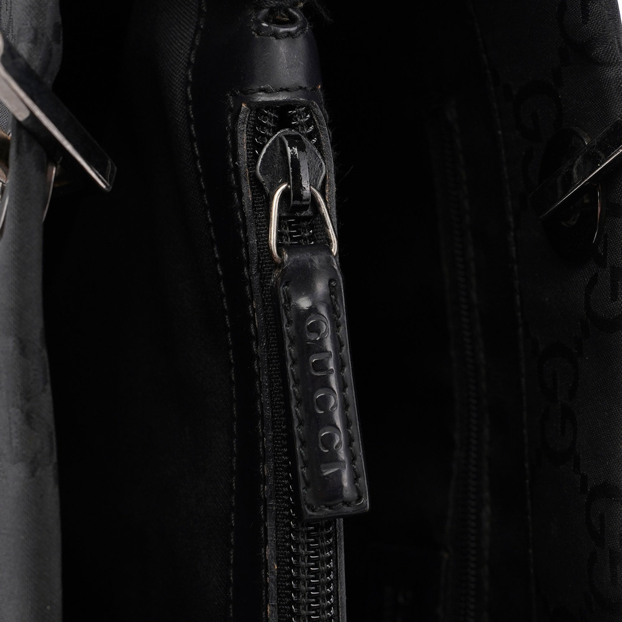 Black GG Bamboo Tote
