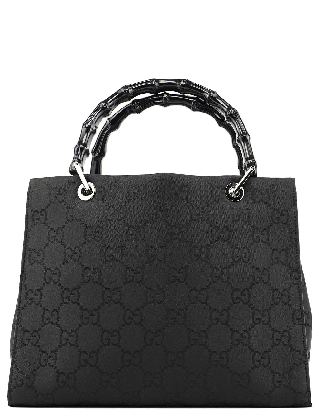 Black GG Bamboo Tote