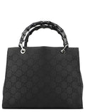 Black GG Bamboo Tote