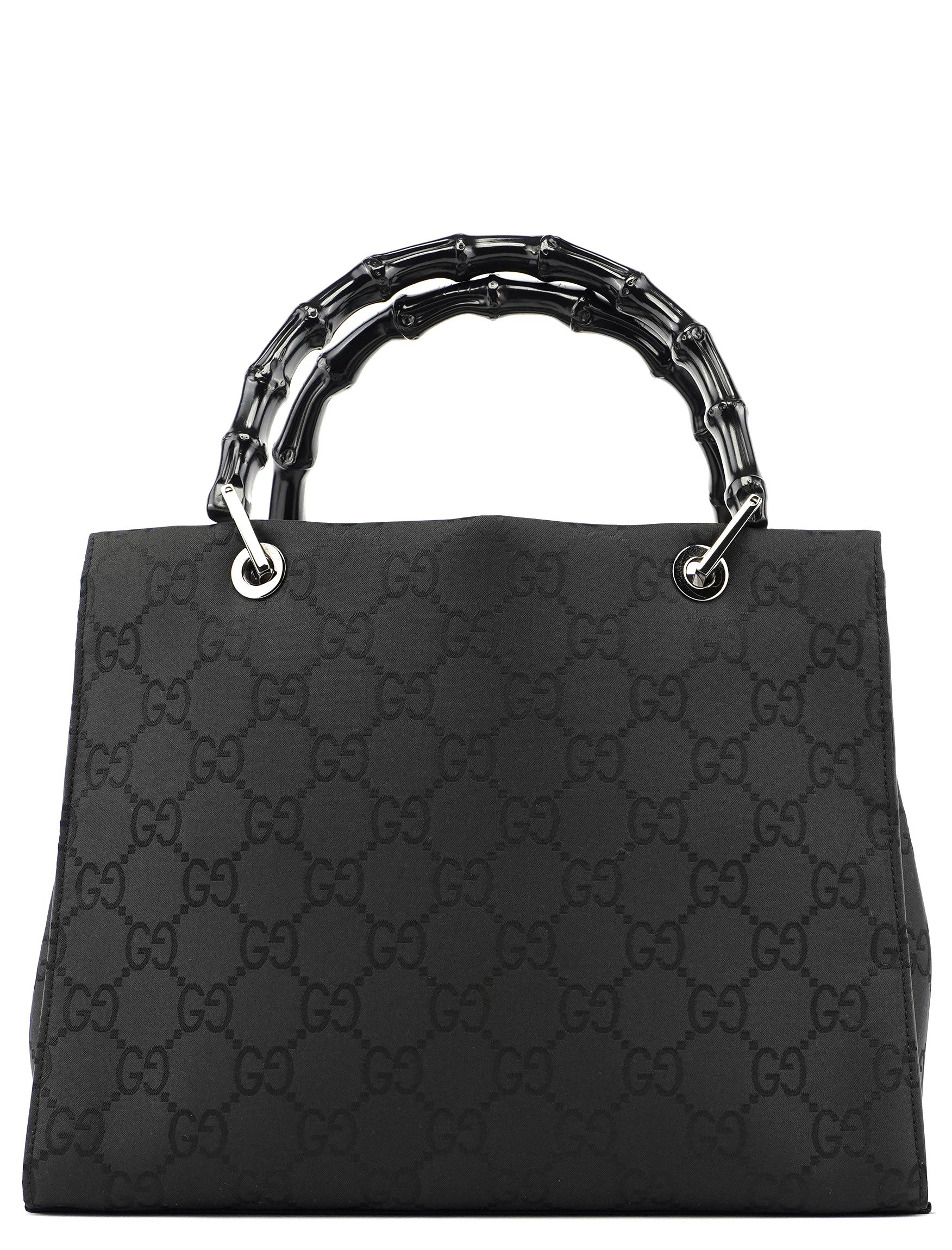 Black GG Bamboo Tote