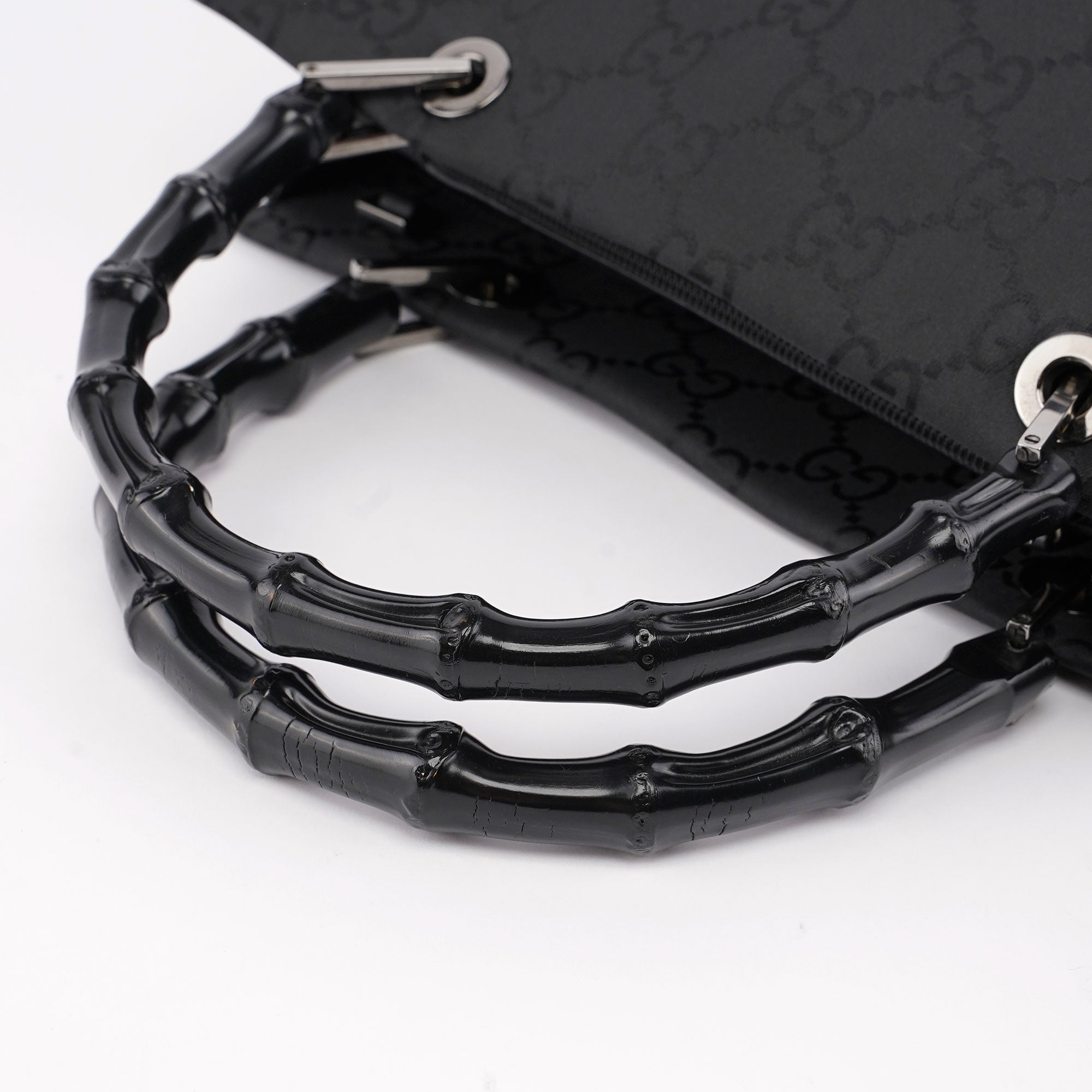 Black GG Bamboo Tote
