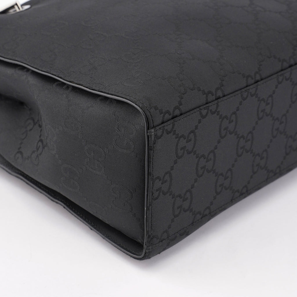 Black GG Bamboo Tote