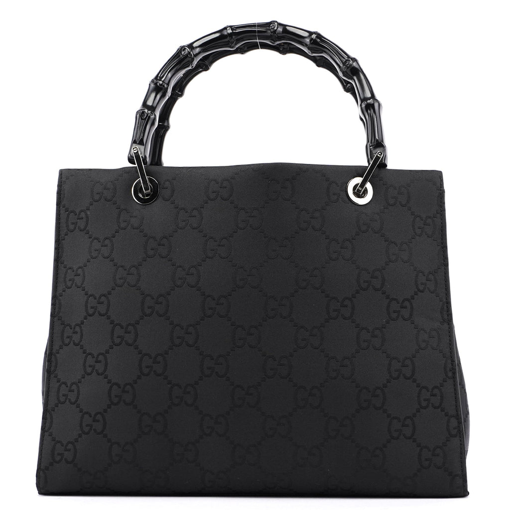 Black GG Bamboo Tote