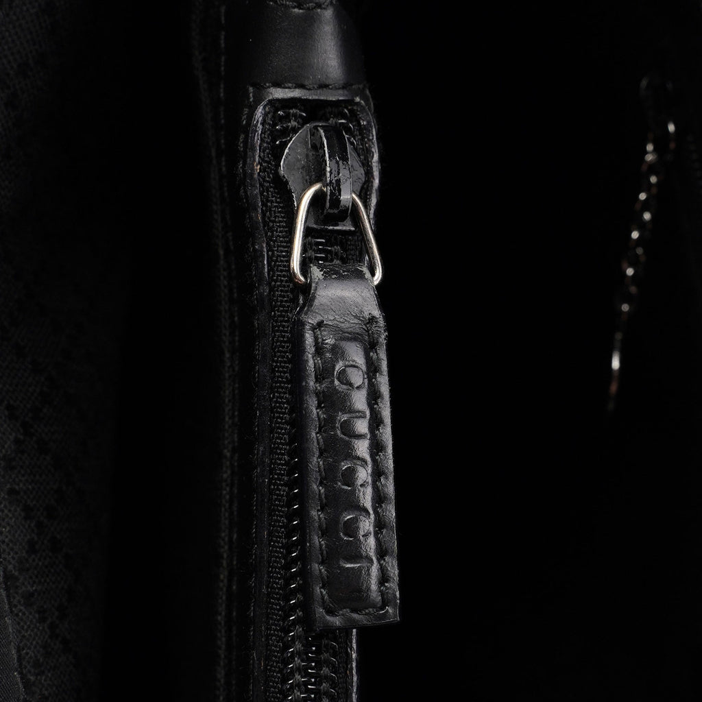 Black GG Bamboo Tote
