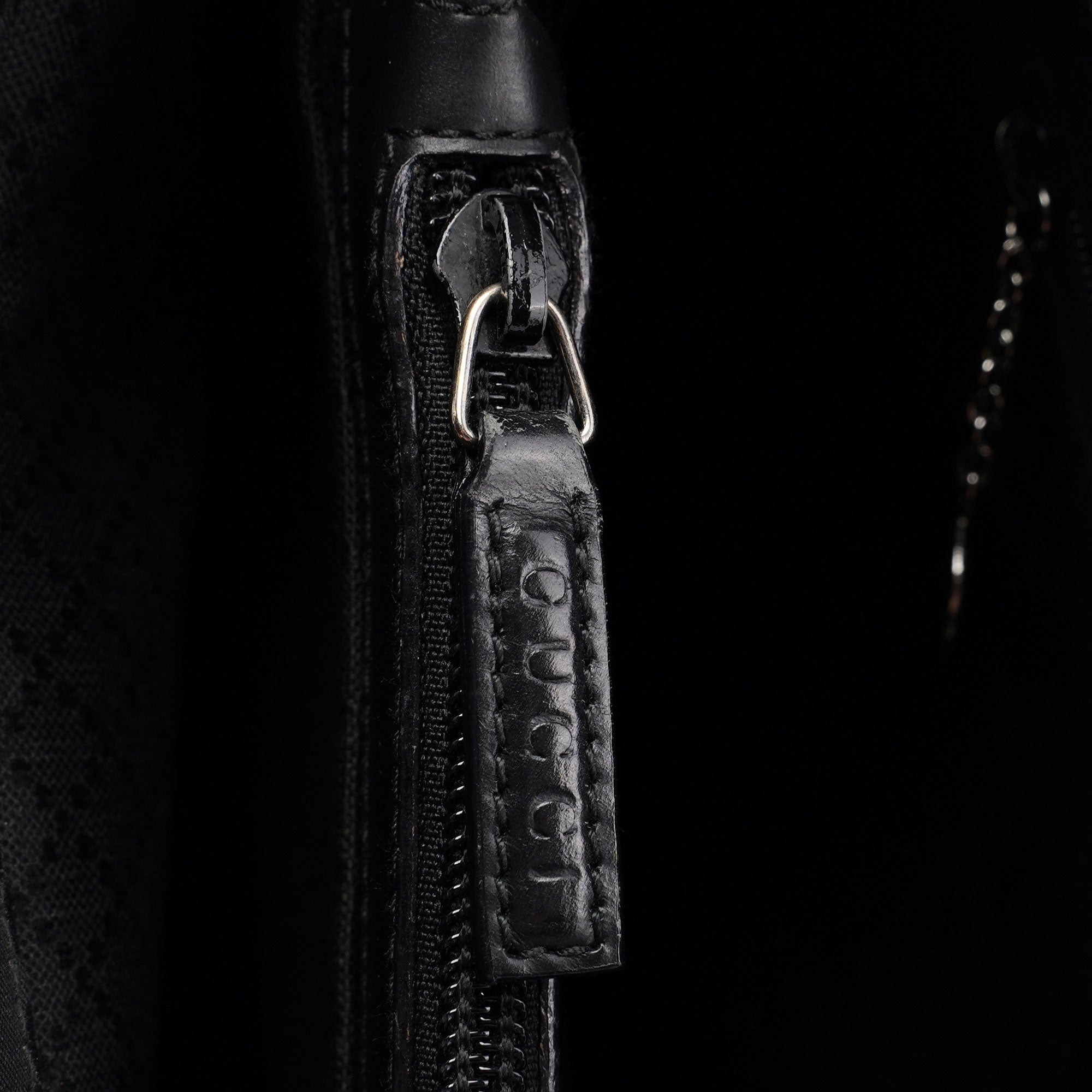 Black GG Bamboo Tote
