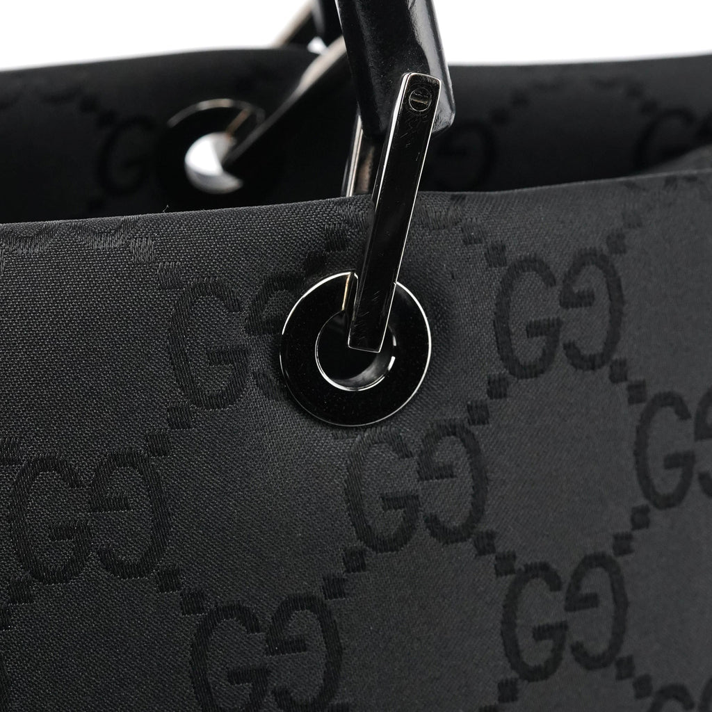 Black GG Bamboo Tote Bag