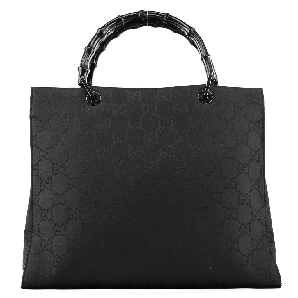 Black GG Bamboo Tote Bag