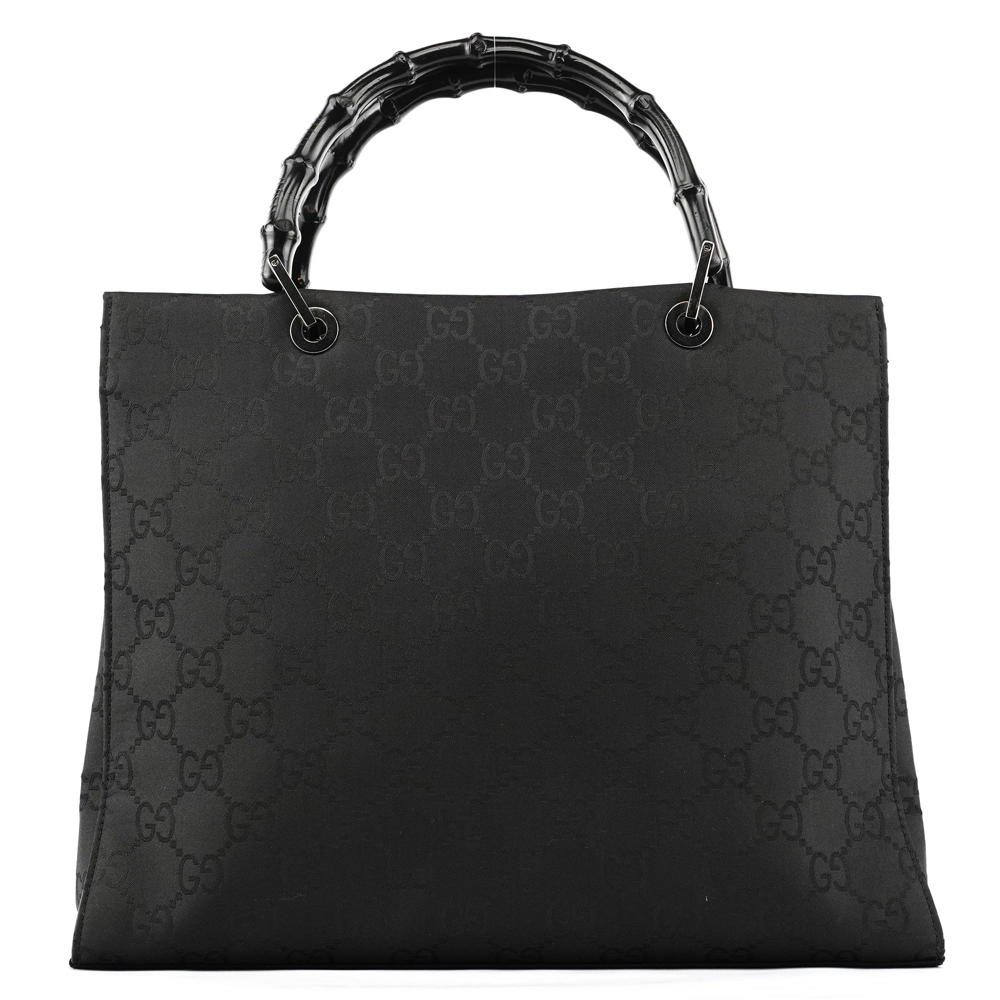 Black GG Bamboo Tote Bag
