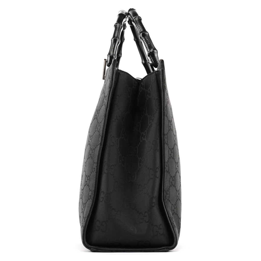 Black GG Bamboo Tote Bag