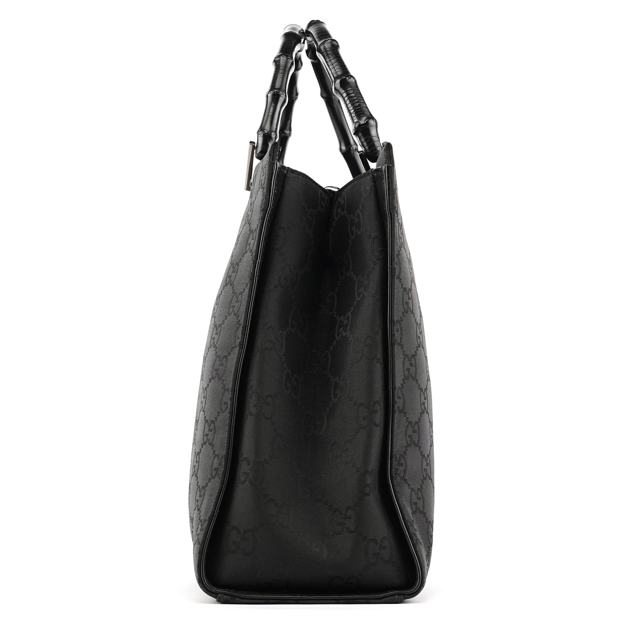 Black GG Bamboo Tote Bag