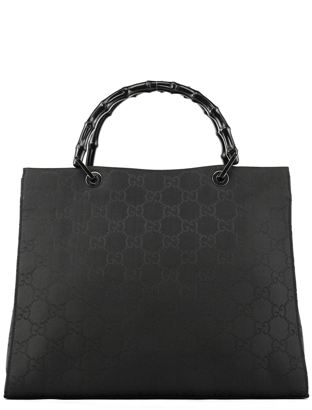 Black GG Bamboo Tote Bag