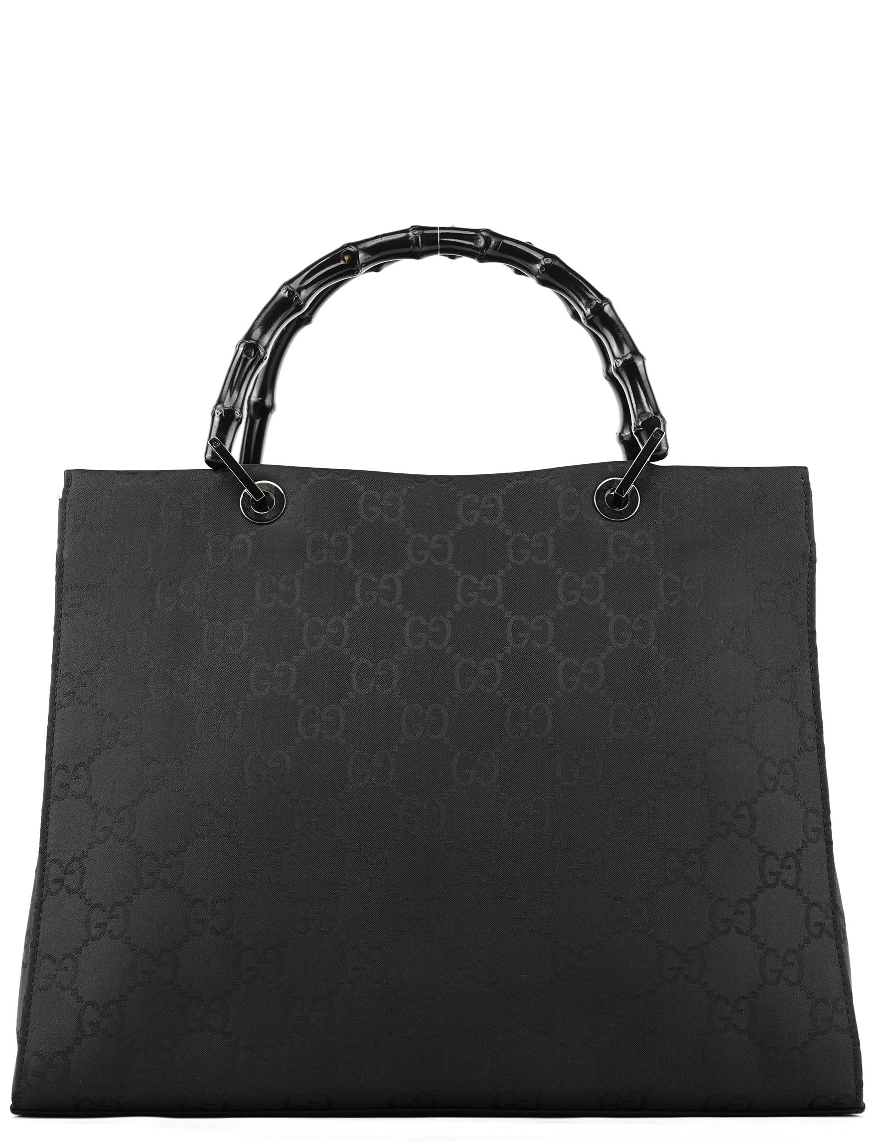 Black GG Bamboo Tote Bag