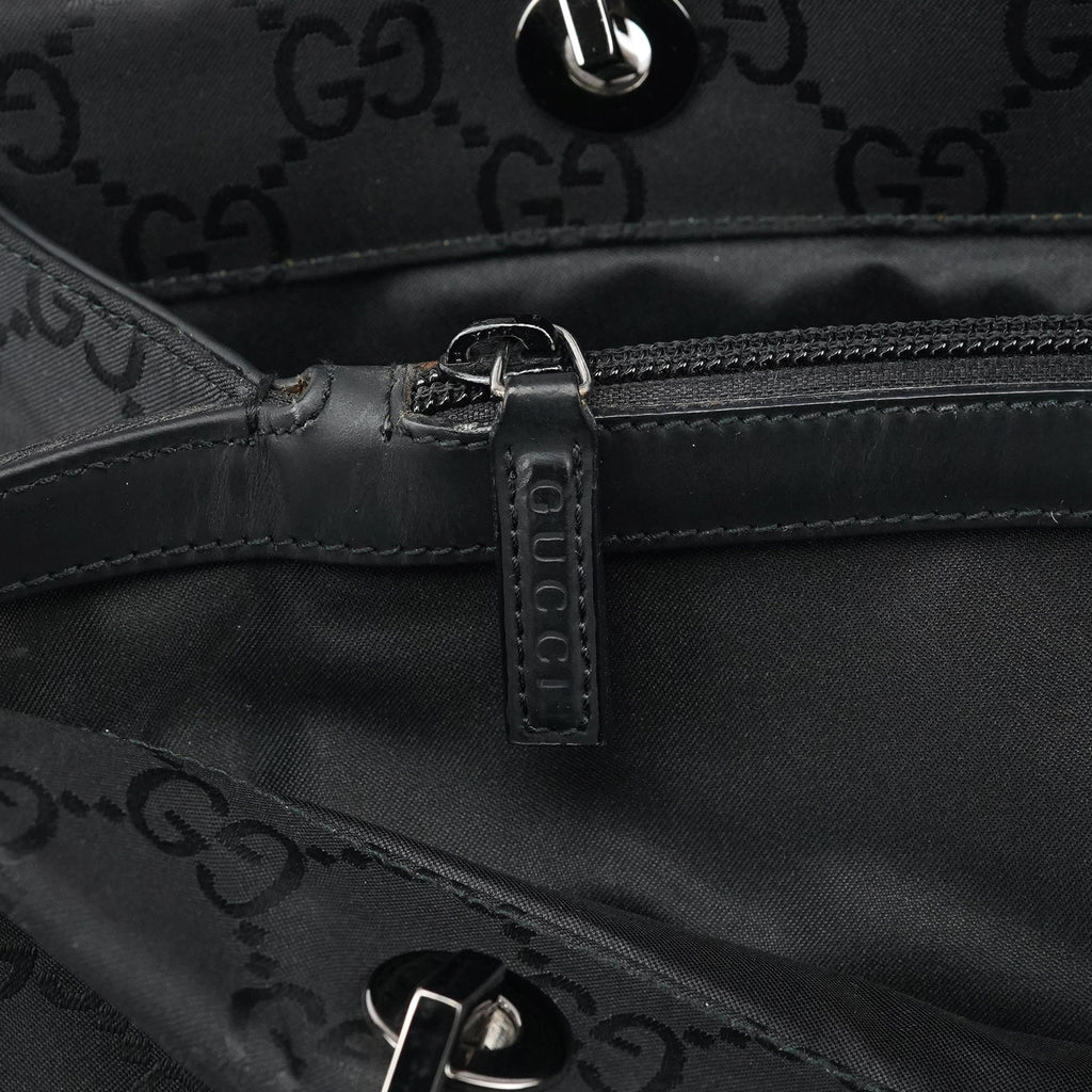 Black GG Bamboo Tote Bag