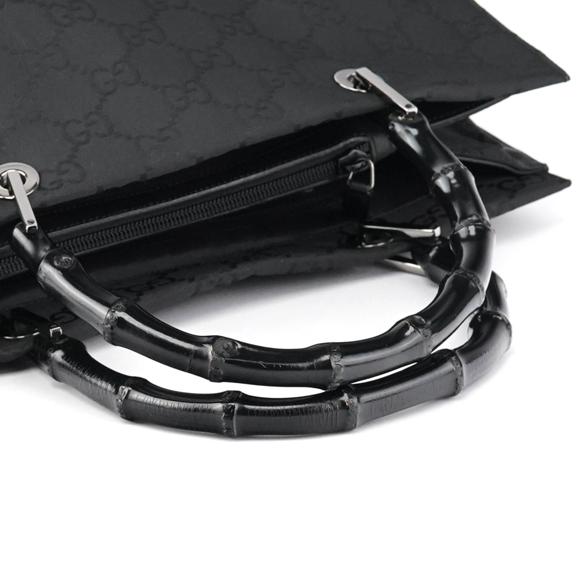 Black GG Bamboo Tote Bag