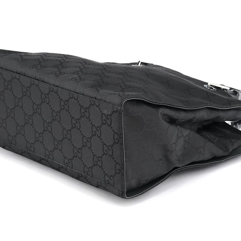 Black GG Bamboo Tote Bag