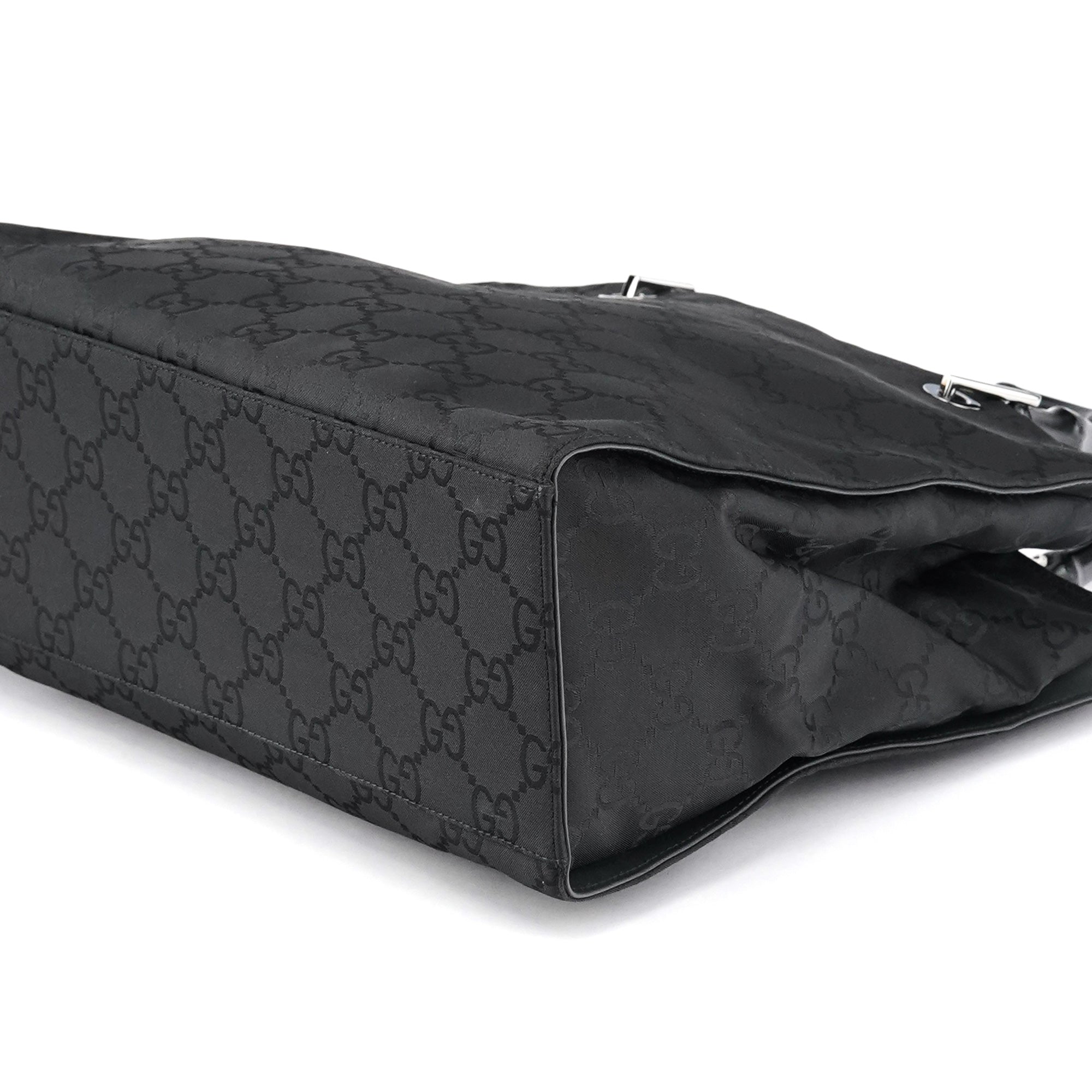 Black GG Bamboo Tote Bag