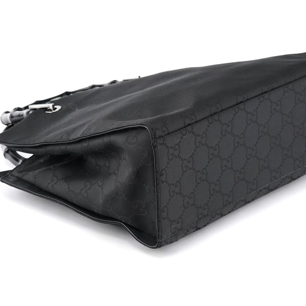 Black GG Bamboo Tote Bag