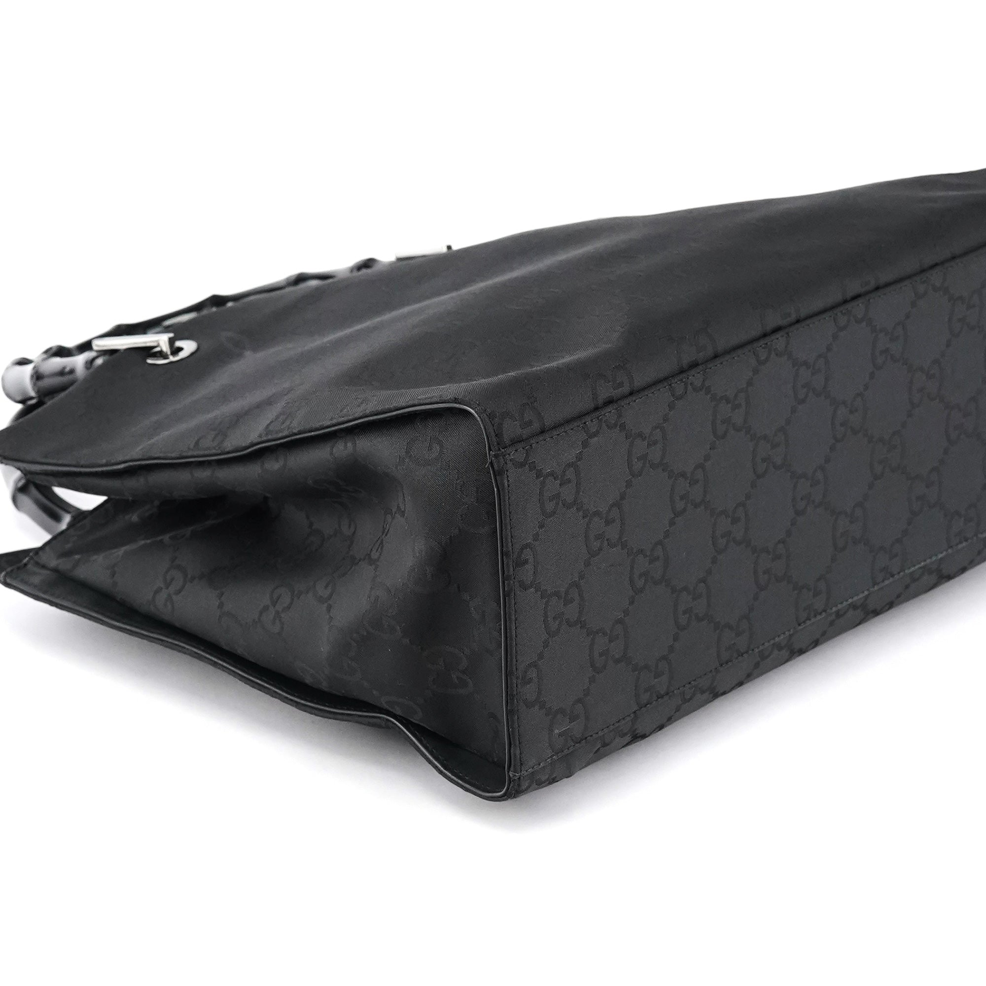 Black GG Bamboo Tote Bag
