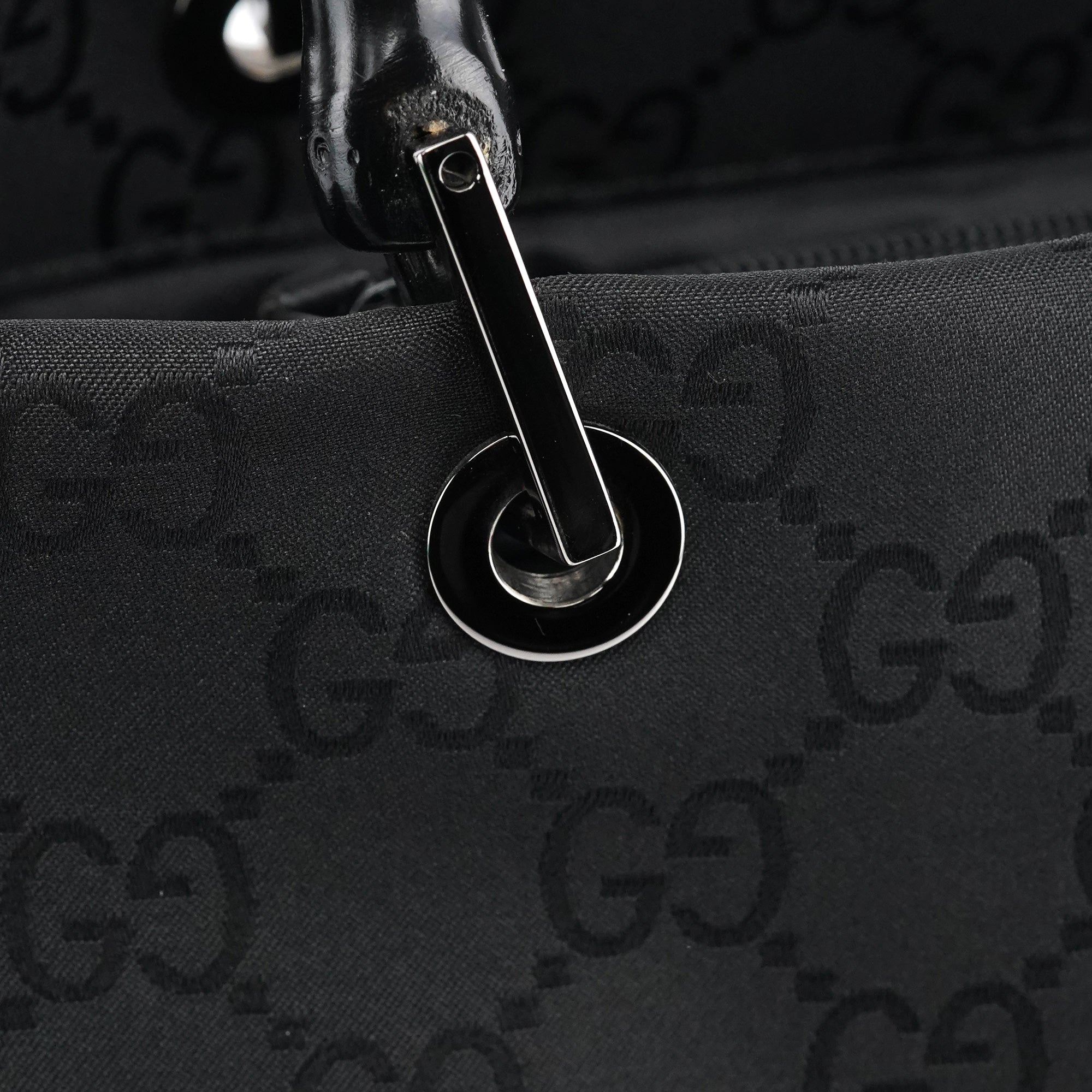 Black GG Bamboo Tote Bag