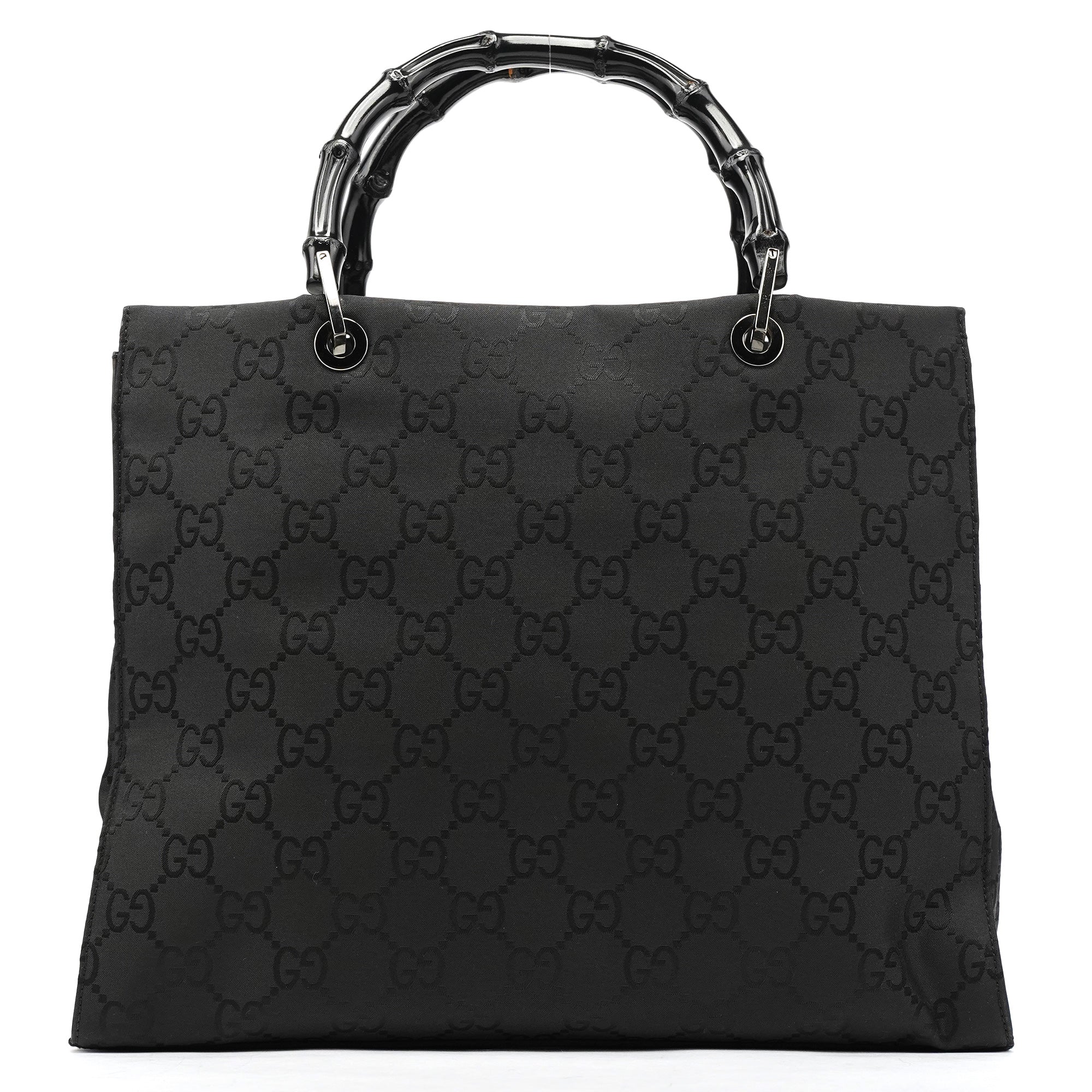 Black GG Bamboo Tote Bag