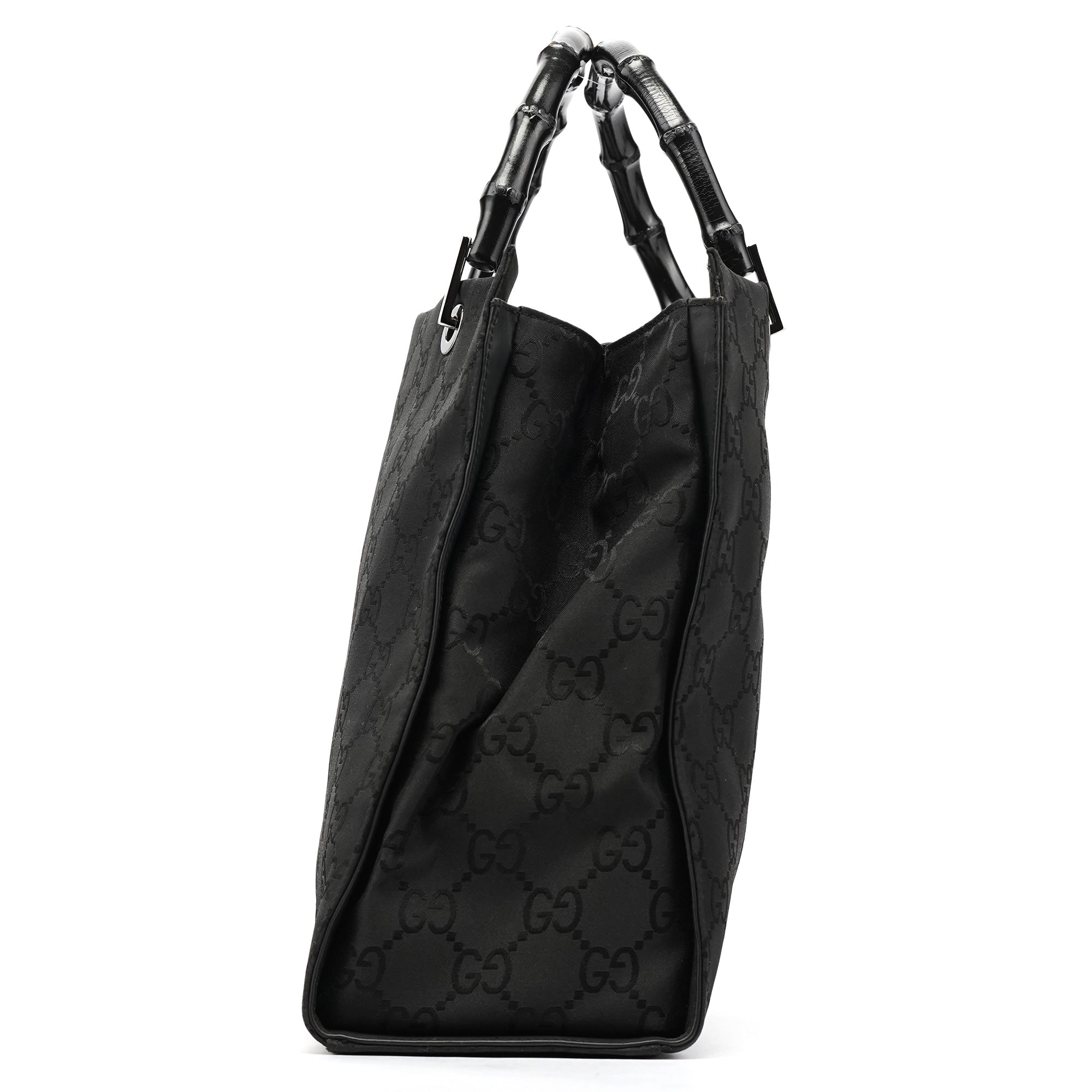 Black GG Bamboo Tote Bag