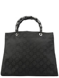 Black GG Bamboo Tote Bag