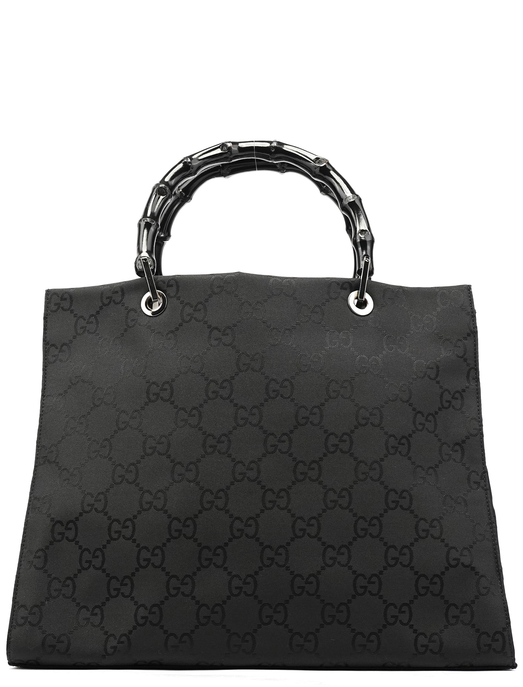 Black GG Bamboo Tote Bag
