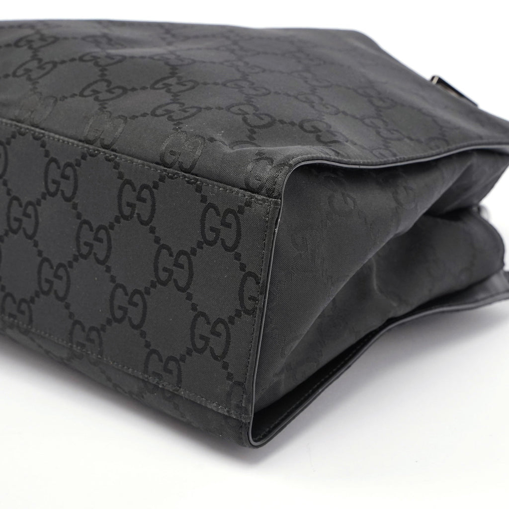 Black GG Bamboo Tote Bag