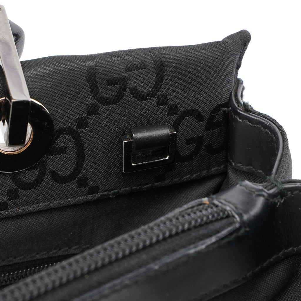 Black GG Bamboo Tote Bag