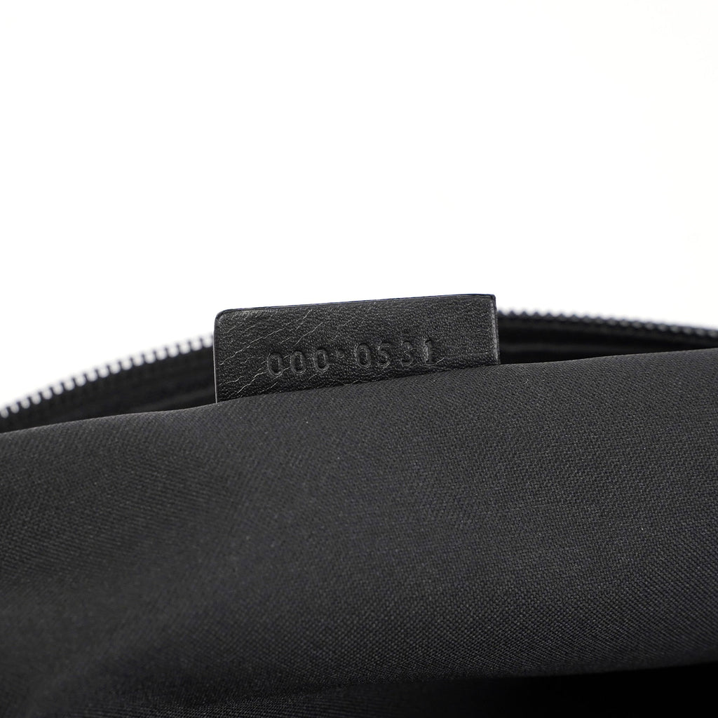 Black GG Canvas Bamboo Shoulder Bag