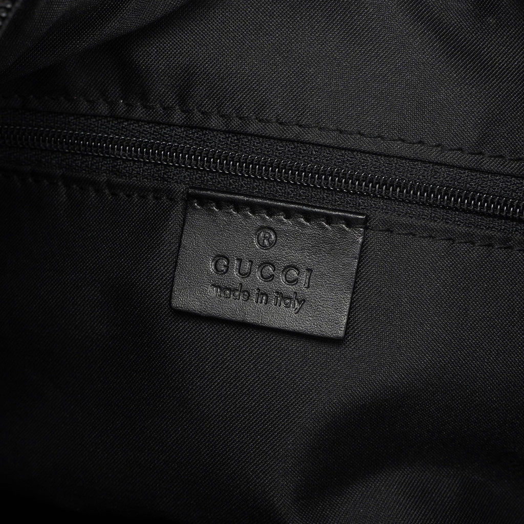Black GG Canvas Bamboo Shoulder Bag