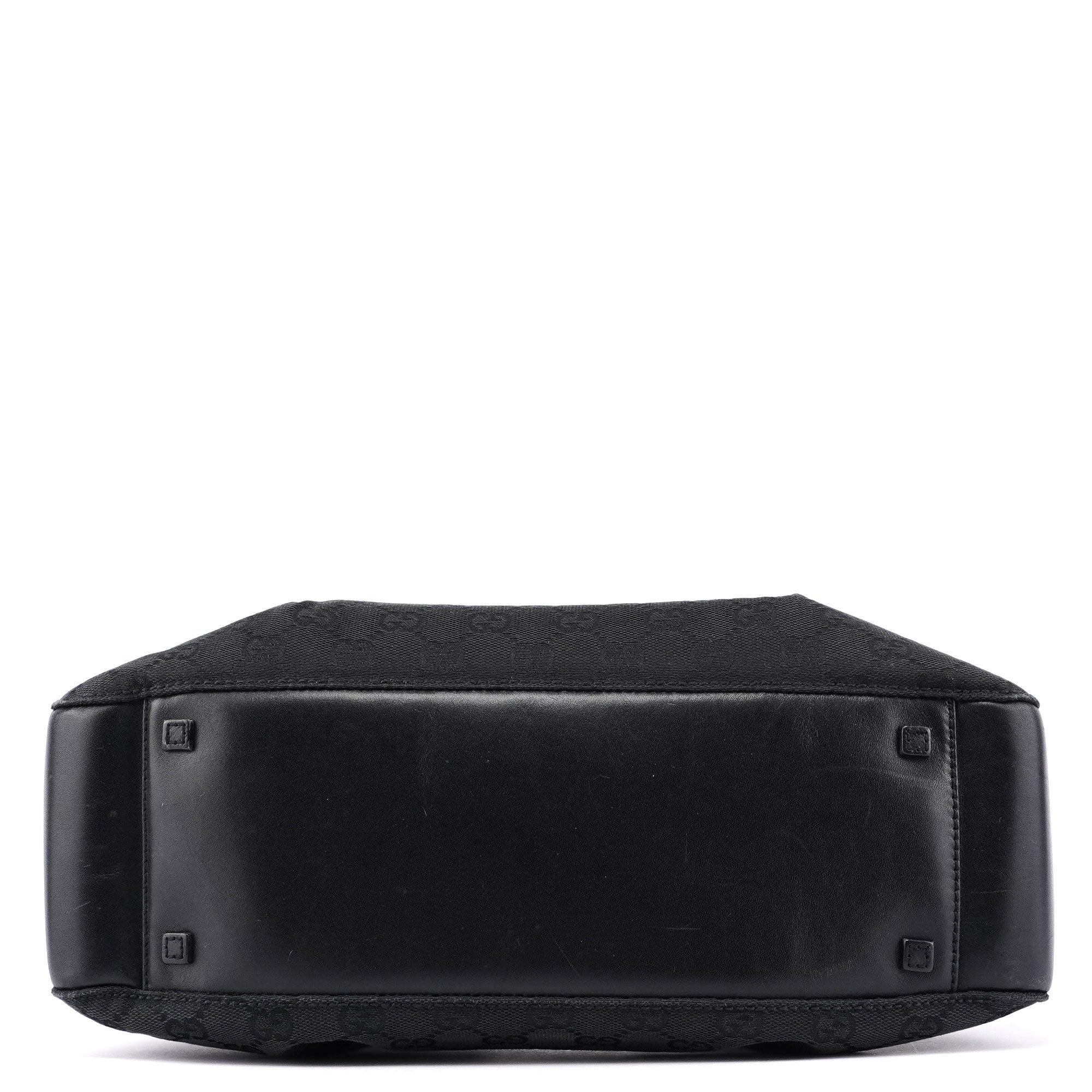 Black GG Canvas Calfskin Tote