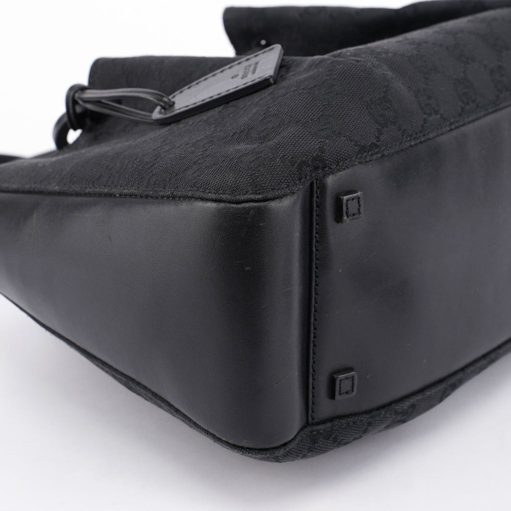Black GG Canvas Calfskin Tote